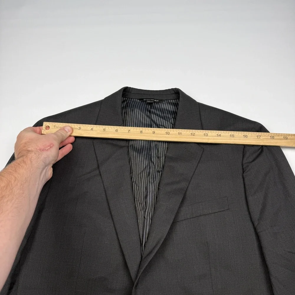 Banana Republic Suit Jacket Mens 38S Gray Standard Fit Marzotto Super 120s